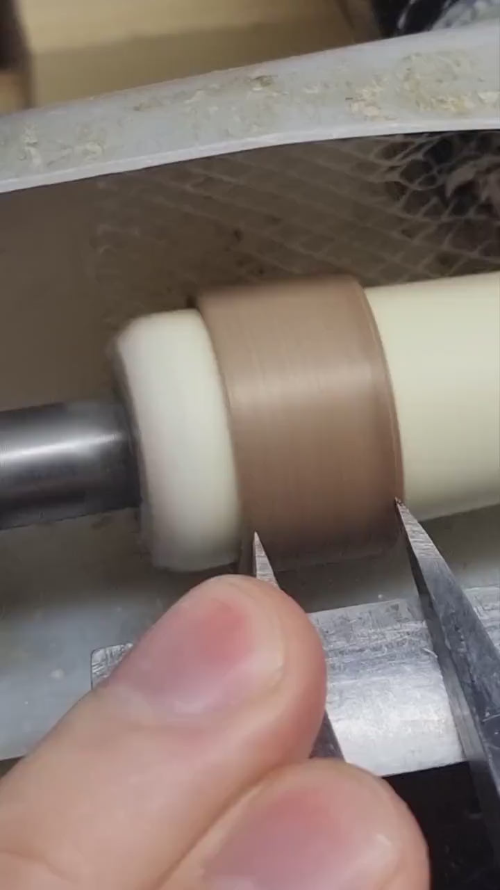 Rosewood with green tulipwood and double copper ring - Hand made bent wood ring - Wooden wedding band - Engagement ring -  Natural jewellery